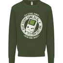 Old School Gamer Funny Gaming Mens Sweatshirt Jumper Forest Green