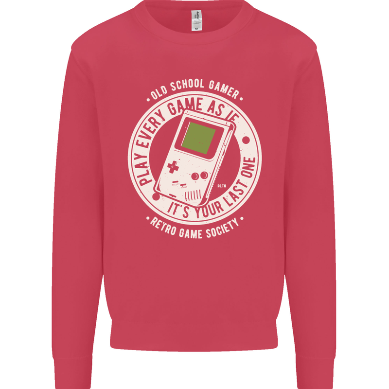Old School Gamer Funny Gaming Mens Sweatshirt Jumper Heliconia
