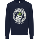 Old School Gamer Funny Gaming Mens Sweatshirt Jumper Navy Blue