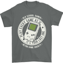 Old School Gamer Funny Gaming Mens T-Shirt Cotton Gildan Charcoal