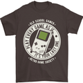 Old School Gamer Funny Gaming Mens T-Shirt Cotton Gildan Dark Chocolate