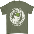 Old School Gamer Funny Gaming Mens T-Shirt Cotton Gildan Military Green