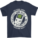 Old School Gamer Funny Gaming Mens T-Shirt Cotton Gildan Navy Blue