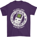 Old School Gamer Funny Gaming Mens T-Shirt Cotton Gildan Purple