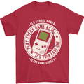 Old School Gamer Funny Gaming Mens T-Shirt Cotton Gildan Red