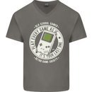Old School Gamer Funny Gaming Mens V-Neck Cotton T-Shirt Charcoal