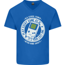 Old School Gamer Funny Gaming Mens V-Neck Cotton T-Shirt Royal Blue