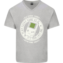 Old School Gamer Funny Gaming Mens V-Neck Cotton T-Shirt Sports Grey