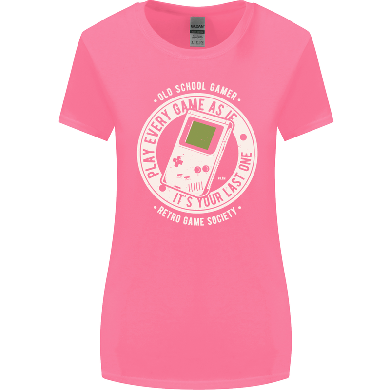 Old School Gamer Funny Gaming Womens Wider Cut T-Shirt Azalea