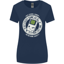 Old School Gamer Funny Gaming Womens Wider Cut T-Shirt Navy Blue