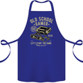 Old School Gamer Gaming Funny Cotton Apron 100% Organic Royal Blue