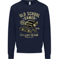 Old School Gamer Gaming Funny Kids Sweatshirt Jumper Navy Blue