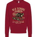 Old School Gamer Gaming Funny Kids Sweatshirt Jumper Red