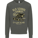 Old School Gamer Gaming Funny Kids Sweatshirt Jumper Storm Grey