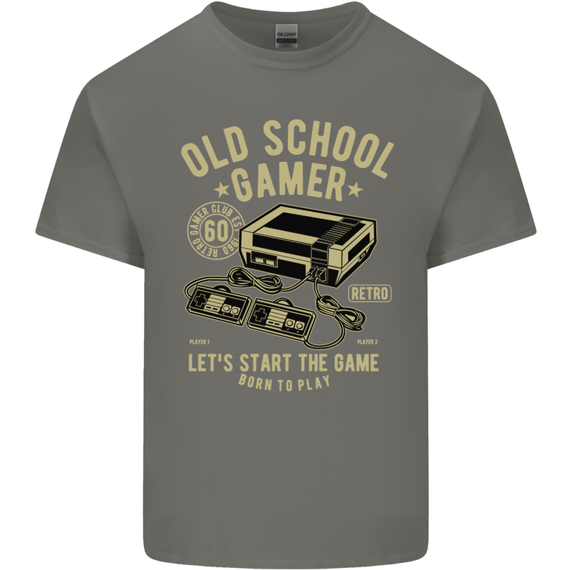 Old School Gamer Gaming Funny Kids T-Shirt Childrens Charcoal