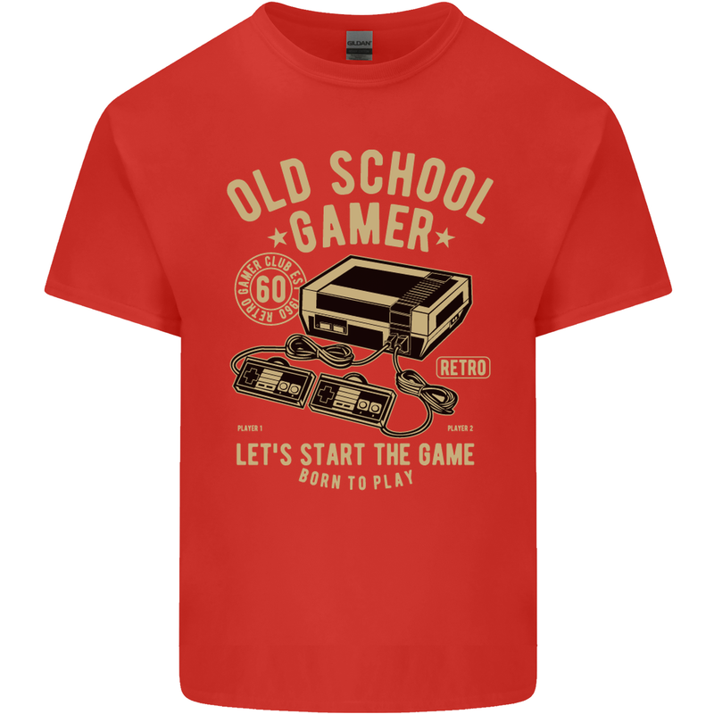 Old School Gamer Gaming Funny Kids T-Shirt Childrens Red