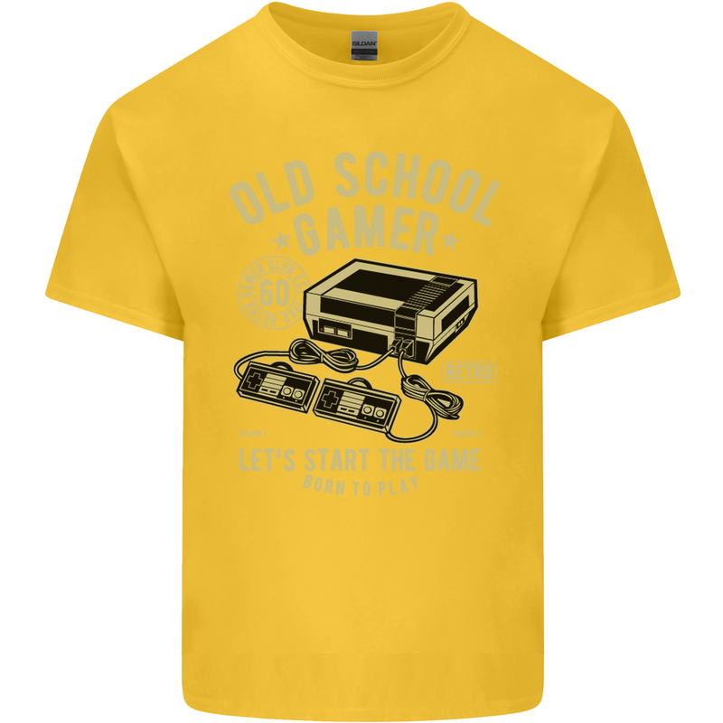 Old School Gamer Gaming Funny Kids T-Shirt Childrens Yellow
