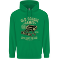Old School Gamer Gaming Funny Mens 80% Cotton Hoodie Irish Green