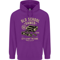 Old School Gamer Gaming Funny Mens 80% Cotton Hoodie Purple