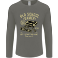 Old School Gamer Gaming Funny Mens Long Sleeve T-Shirt Charcoal