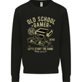 Old School Gamer Gaming Funny Mens Sweatshirt Jumper Black