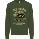 Old School Gamer Gaming Funny Mens Sweatshirt Jumper Forest Green