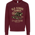 Old School Gamer Gaming Funny Mens Sweatshirt Jumper Maroon