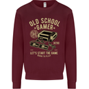 Old School Gamer Gaming Funny Mens Sweatshirt Jumper Maroon