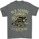 Old School Gamer Gaming Funny Mens T-Shirt Cotton Gildan Charcoal