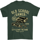 Old School Gamer Gaming Funny Mens T-Shirt Cotton Gildan Forest Green