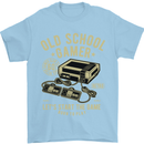 Old School Gamer Gaming Funny Mens T-Shirt Cotton Gildan Light Blue