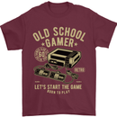 Old School Gamer Gaming Funny Mens T-Shirt Cotton Gildan Maroon