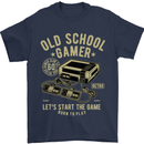 Old School Gamer Gaming Funny Mens T-Shirt Cotton Gildan Navy Blue