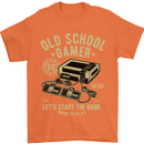 Old School Gamer Gaming Funny Mens T-Shirt Cotton Gildan Orange