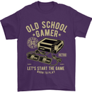 Old School Gamer Gaming Funny Mens T-Shirt Cotton Gildan Purple