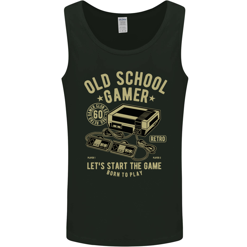 Old School Gamer Gaming Funny Mens Vest Tank Top Black