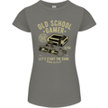 Old School Gamer Gaming Funny Womens Petite Cut T-Shirt Charcoal