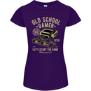 Old School Gamer Gaming Funny Womens Petite Cut T-Shirt Purple