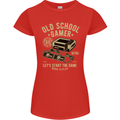 Old School Gamer Gaming Funny Womens Petite Cut T-Shirt Red