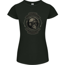 Old School Motorcycle Motorbike Biker Womens Petite Cut T-Shirt Black