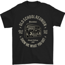 Old School Reunion Ghettoblaster Music DJ Mens T-Shirt Cotton Gildan Black
