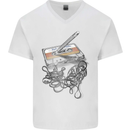Old School Tape Cassette Music 80's 90's Mens V-Neck Cotton T-Shirt White