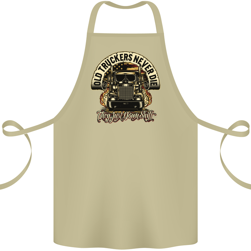 Old Truckers Never Die Lorry Driver Lorries Cotton Apron 100% Organic Khaki