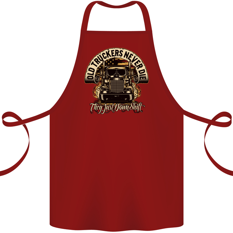 Old Truckers Never Die Lorry Driver Lorries Cotton Apron 100% Organic Maroon