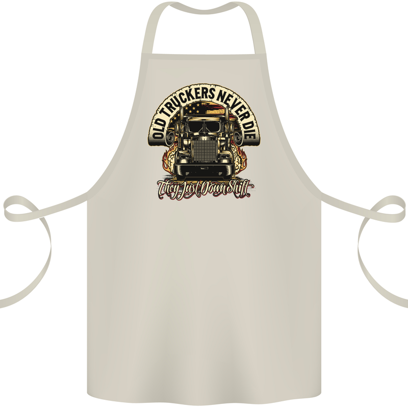 Old Truckers Never Die Lorry Driver Lorries Cotton Apron 100% Organic Natural