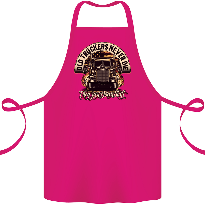 Old Truckers Never Die Lorry Driver Lorries Cotton Apron 100% Organic Pink