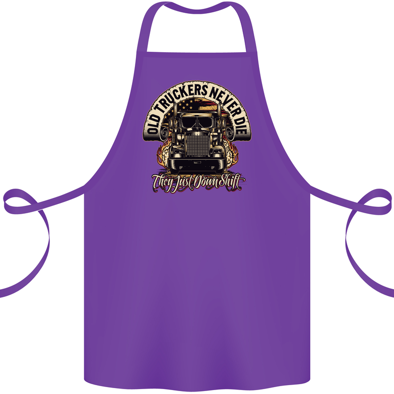 Old Truckers Never Die Lorry Driver Lorries Cotton Apron 100% Organic Purple