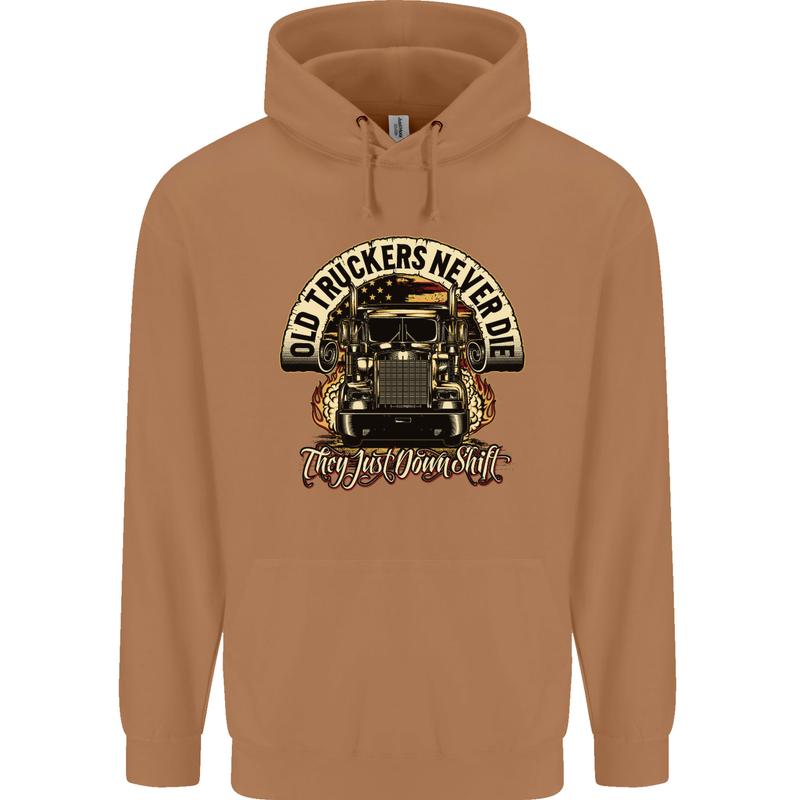 Old Truckers Never Die Lorry Driver Lorries Mens 80% Cotton Hoodie Caramel Latte