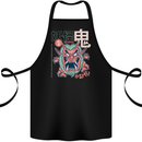 Oni Yokai Japanese Red Demon Cotton Apron 100% Organic Black