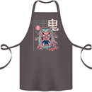Oni Yokai Japanese Red Demon Cotton Apron 100% Organic Dark Grey